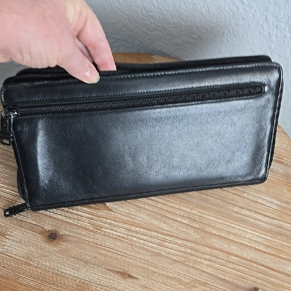 TUMI Travel Organizer Travel Long Wallet Black Popular Model RARE